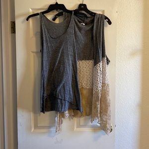 Surrealist tank and lace vest size 2
